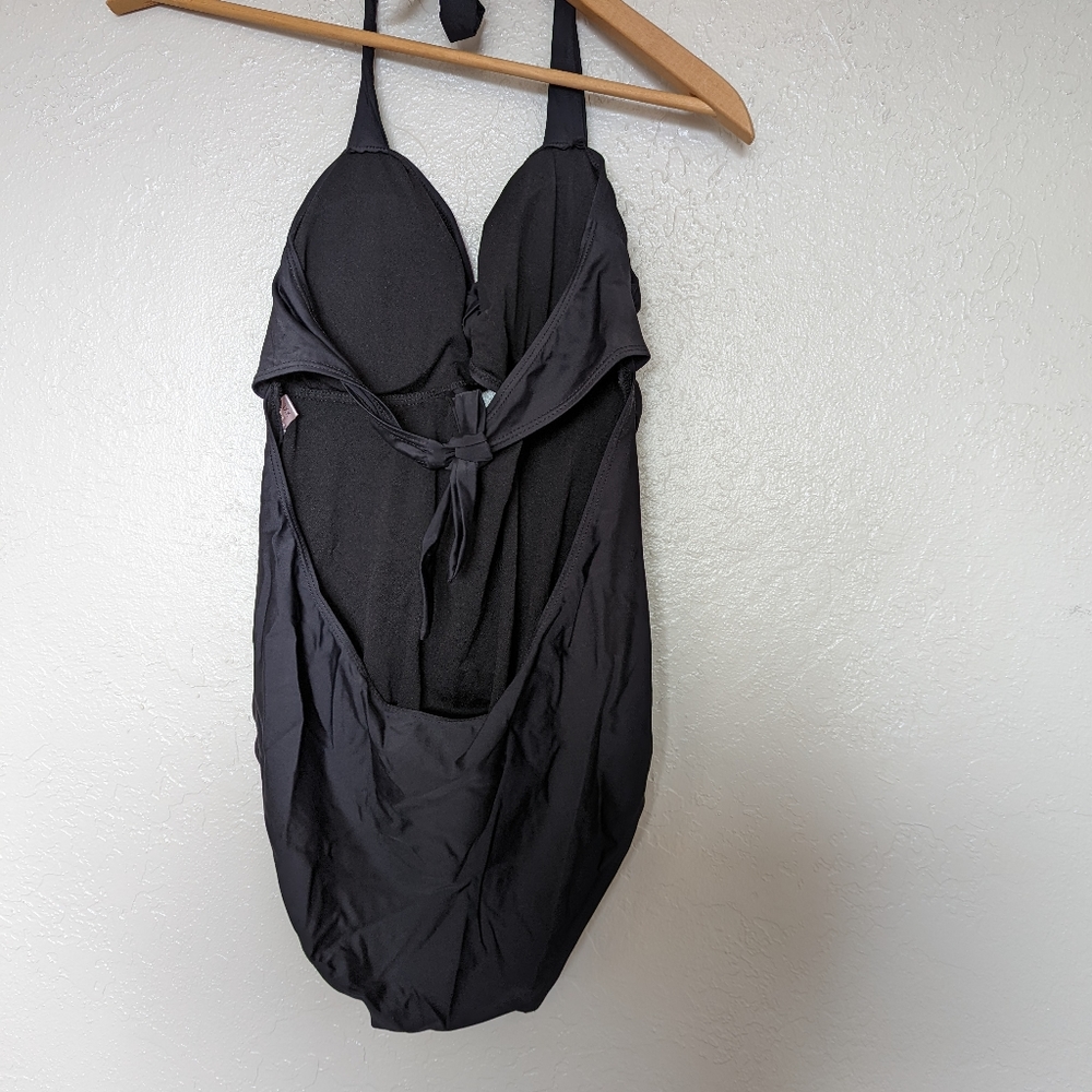 Halter Rushed One Piece Swimsuit - Picture 4 of 5